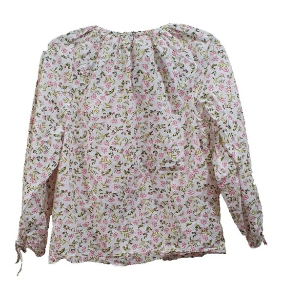J Crew $98 Tie-Sleeve Button-Front Cotton Poplin Top in Meadow Floral Size S - Picture 6 of 12